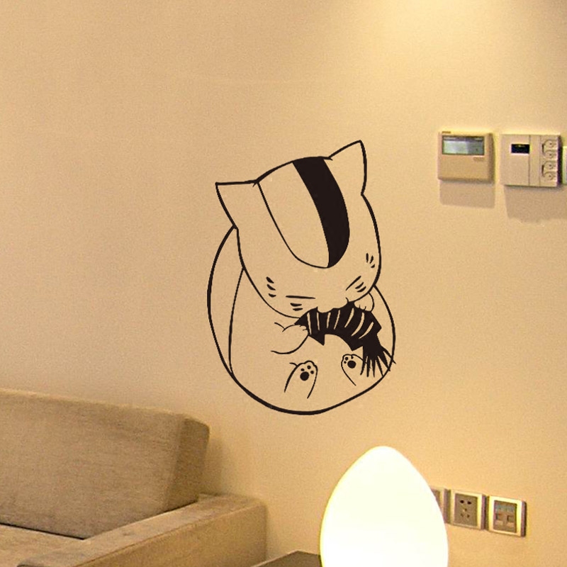 夏目友人帐猫咪老师日本动漫墙贴二次元贴纸可移防水卧室软装墙贴