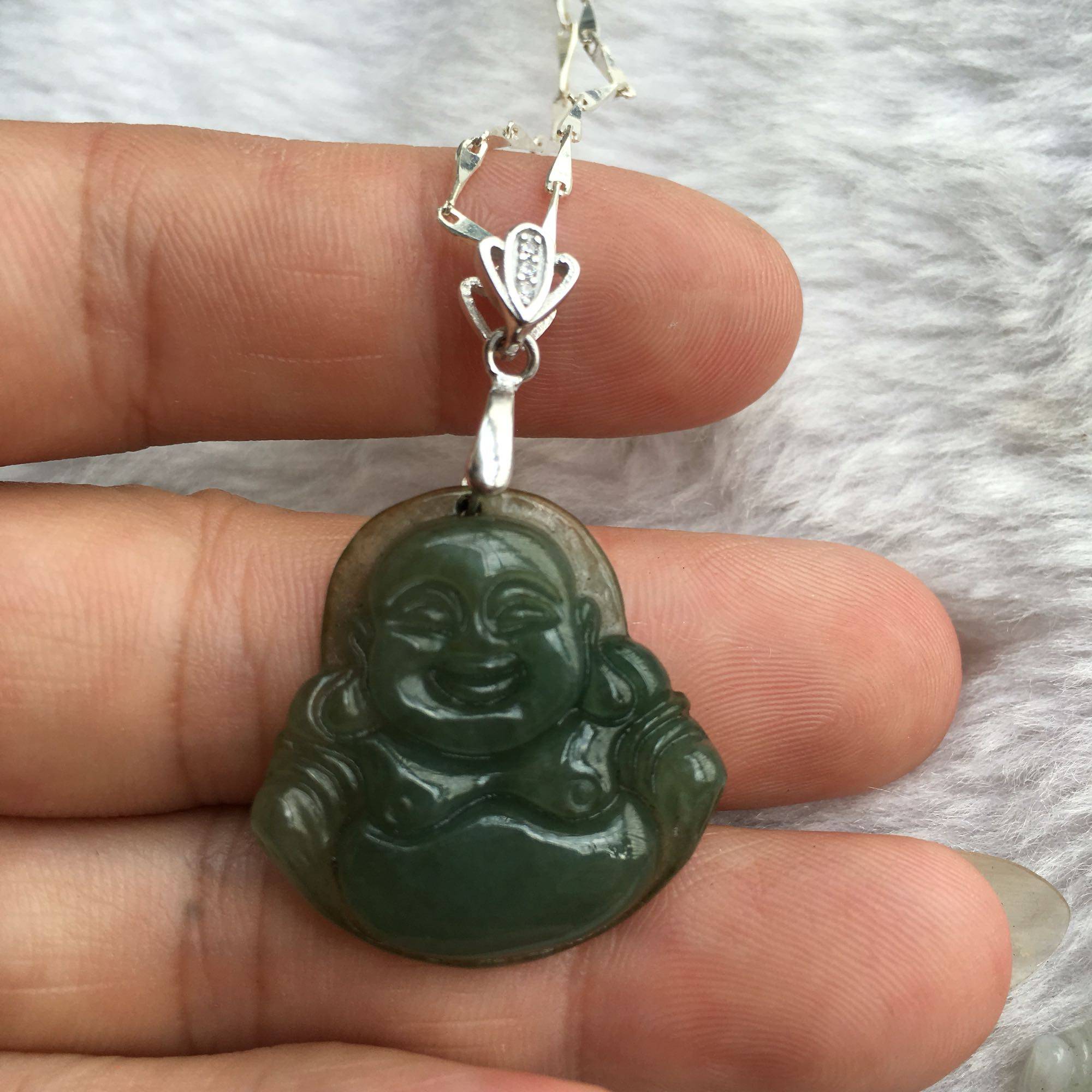 墨绿油青种翡翠玉佛吊坠佛公项坠佛爷挂坠大佛颈饰