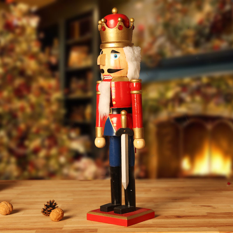 50cm木制国王胡桃夹子christmas圣诞节摆件礼物装饰装饰品圣诞礼品