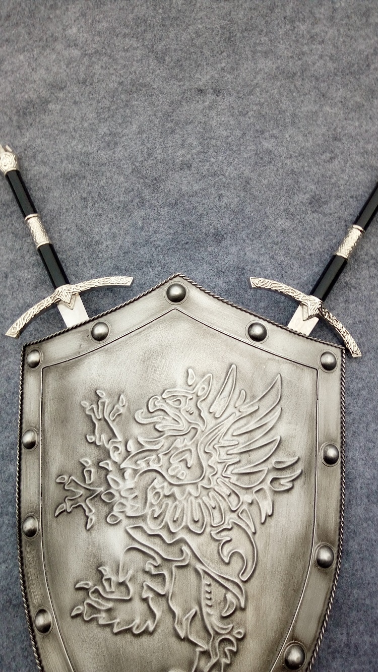 盾牌欧洲古罗罗马罗马盾中世纪骑士剑盾十字军手持摆件