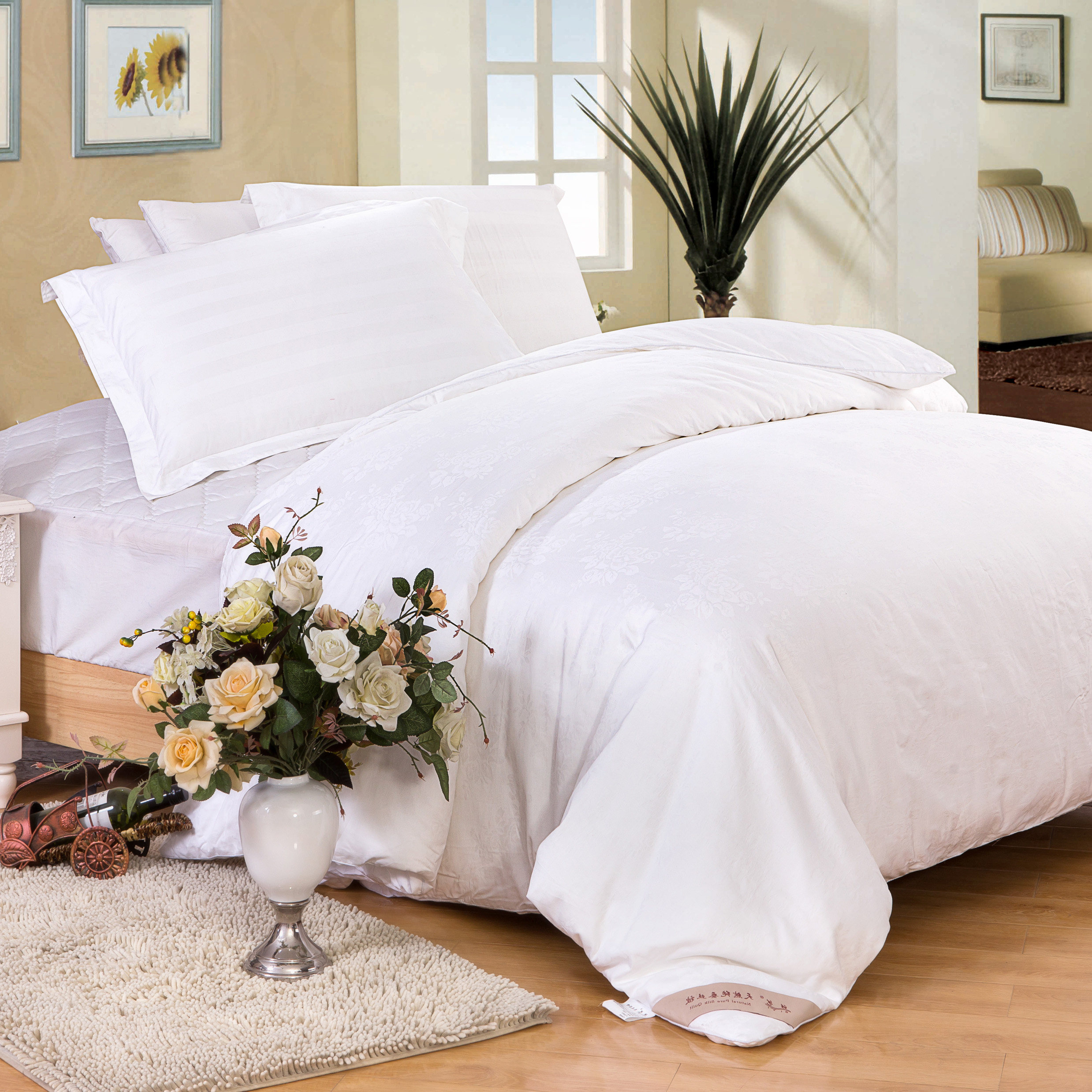 被子桐乡手工双宫桑蚕长丝春秋被单双人加厚蚕丝被