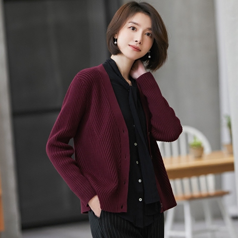 享永子旗舰店:享永子2019早春纯棉针织开衫女短款针织衫宽松毛衣外套
