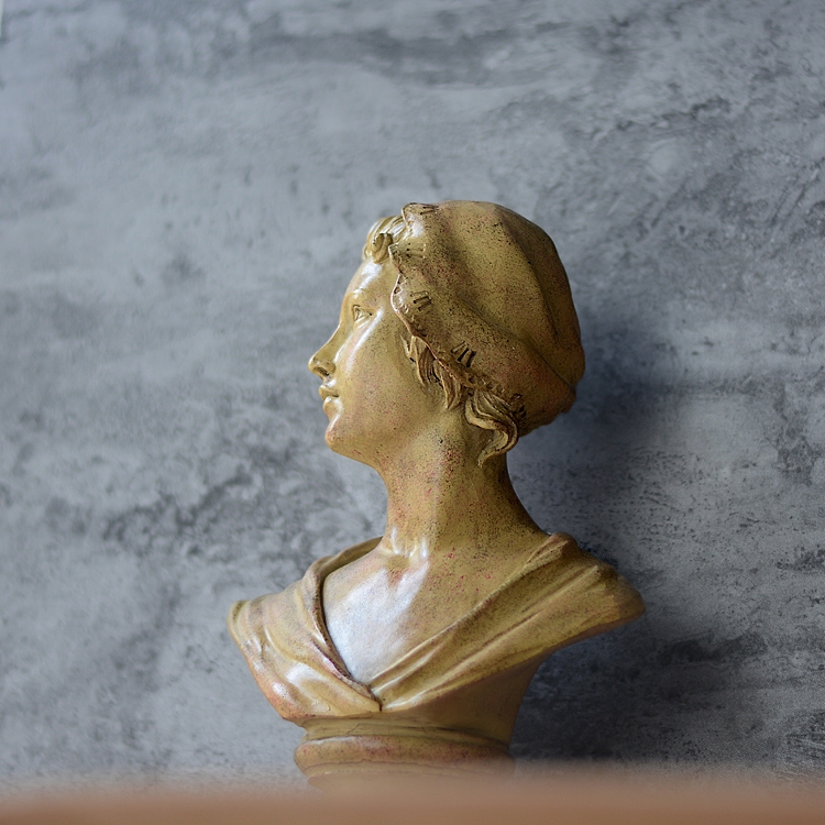 稻田女孩雅典娜王妃雕塑欧式复古摆件半身头像摆件