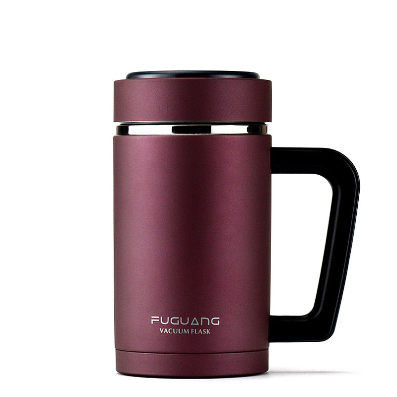 富光保温杯男女女士带盖手柄办公杯子不锈钢真空保温杯