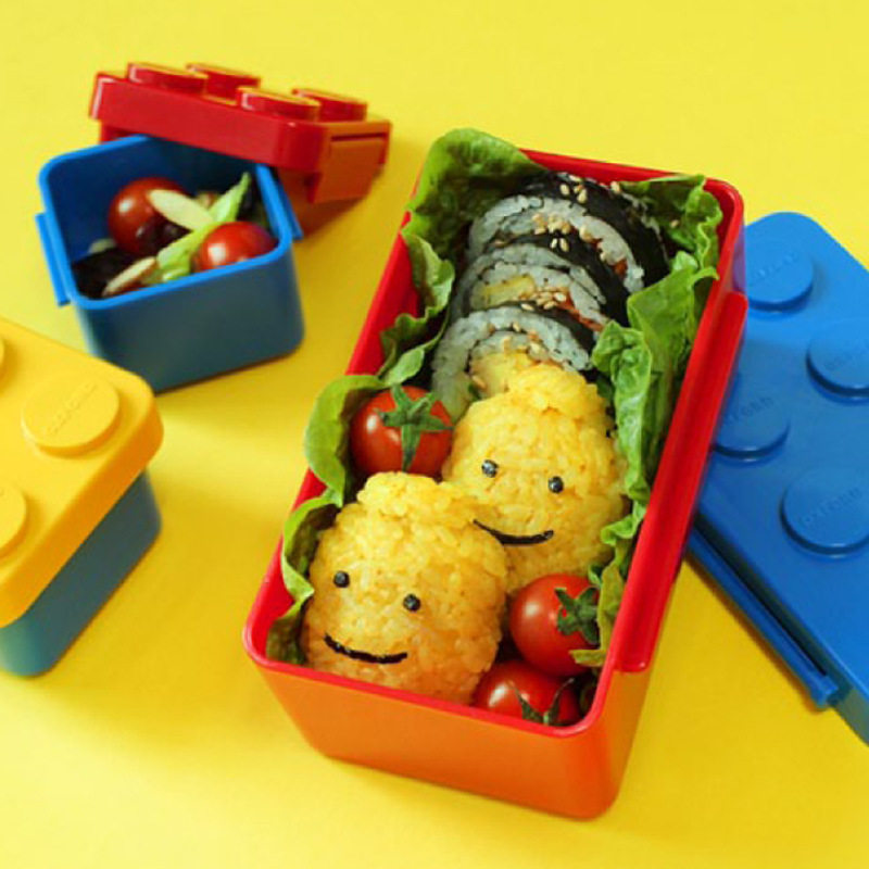 韩国进口正品儿童童乐高积木餐具便当午餐餐盒饭盒