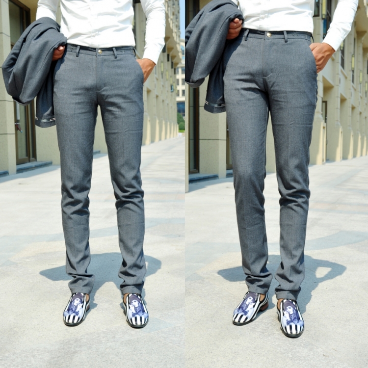 2021韩国新品正装裤春款时尚休闲男士西装裤潮男修身小脚裤长裤男