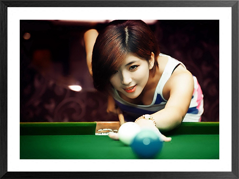 台球厅装饰画桌球室墙壁挂斯诺克台球美女性感宝贝现代装饰画