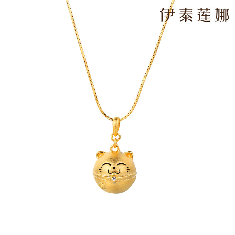 伊泰莲娜项链短链s925铃铛吊坠首饰礼物招财猫项链