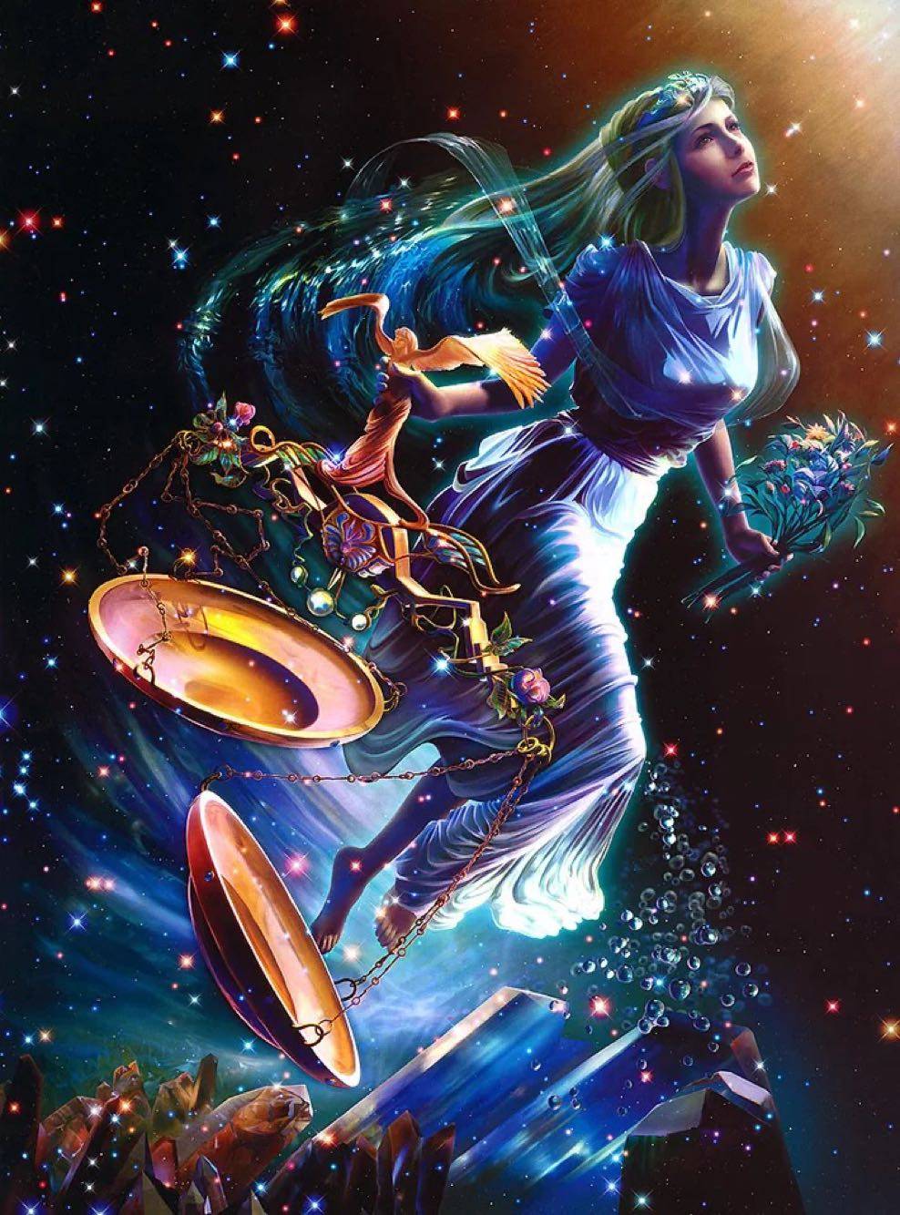 精准印花法国正品dmc十字绣hae十二星座天秤座十字绣套件