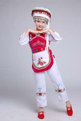 云南少数民族服装大理白族女童童装少儿儿童舞蹈儿童演出服