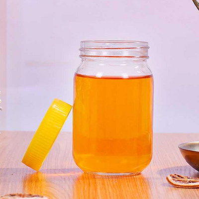 大瓶子蜂蜜物罐罐头大口装2斤玻璃瓶储物罐玻璃盖一斤密封塑料圆