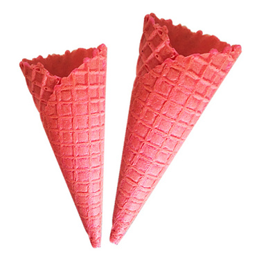 中号粉红色脆筒草莓色冰淇淋蛋筒甜筒脆皮商用冰淇淋蛋卷脆皮蛋筒