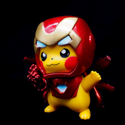 皮卡丘优质钢铁侠手办复仇者联盟蜘蛛侠cos汽车车载摆件