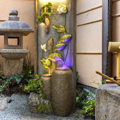 财佰集假山喷泉景观花园水景民宿中式造景阳台摆件