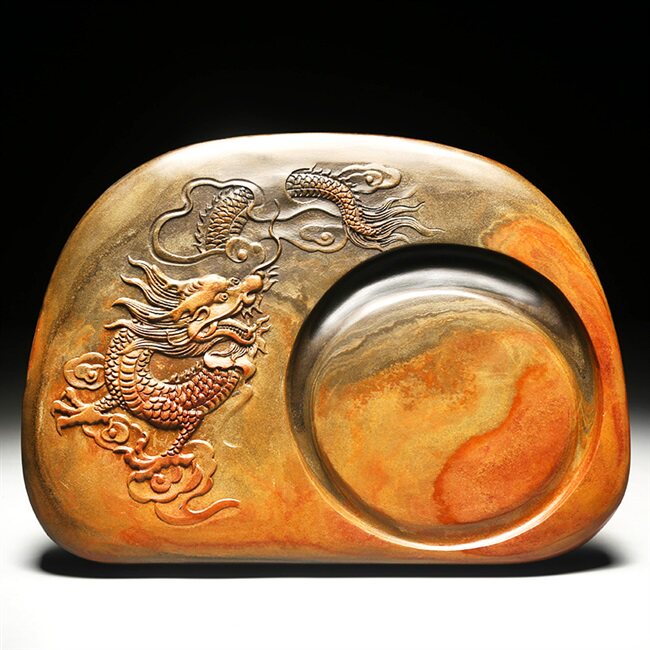 摆件实用收藏礼品砚台天然整块砚石端砚文房四宝文房四宝