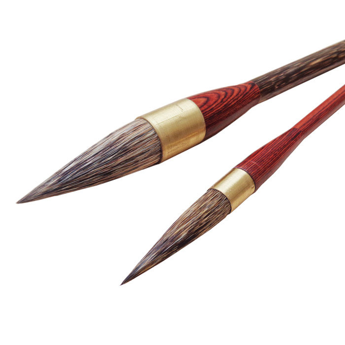 冰雪山水画矾墨专用铜头笔斗石毛笔刻字春秋雪包毛笔