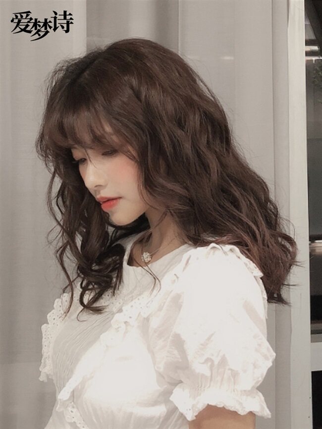 羊毛卷假发女中中长卷发全真真人发丝网红韩式整顶假发