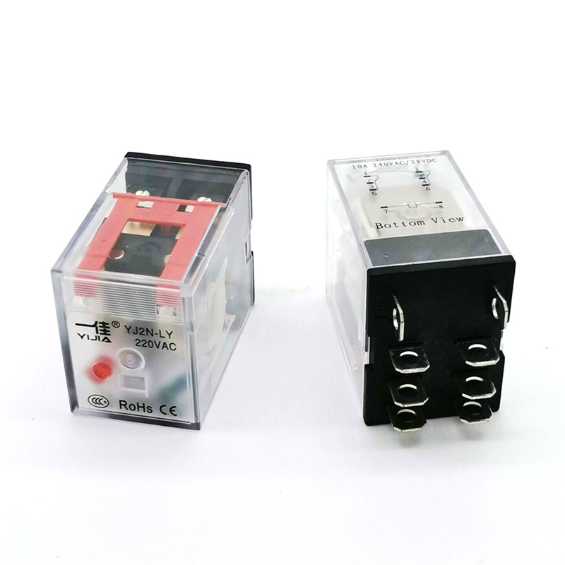 中间继电器220v交流12v小型电磁24伏直流8脚继电器