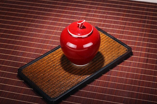 傅家窑郎红盖碗景德镇陶瓷手工高温颜色大号泡茶家用盖碗