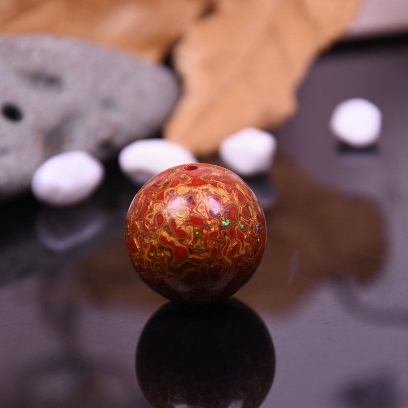 大漆珠手串多宝宝珠犀皮漆单珠散螺钿水晶福州佛珠