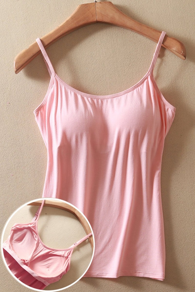 莫代尔brat带胸垫无钢圈吊带背心文胸罩杯一体内衣吊带