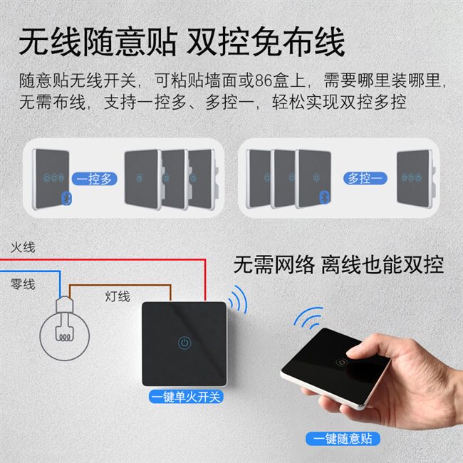 小米iot智能开关ptx蓝牙mesh触摸控制面板米家小爱语音灯遥控 - 红方