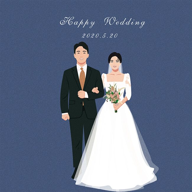 手绘头像情侣卡通漫画婚礼结婚照片婚纱插画定制手绘真人漫画