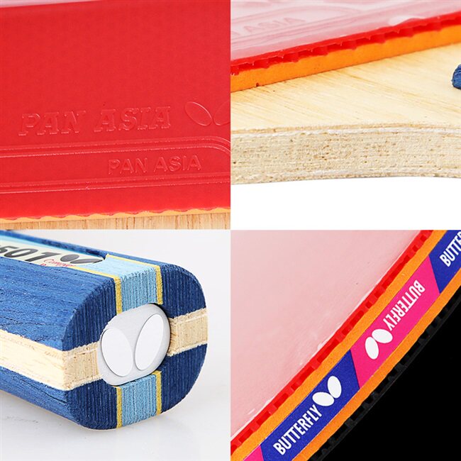 正品蝴蝶牌乒乓球拍五星4四星专业级兵乓球5星兵兵儿童直拍1单拍2