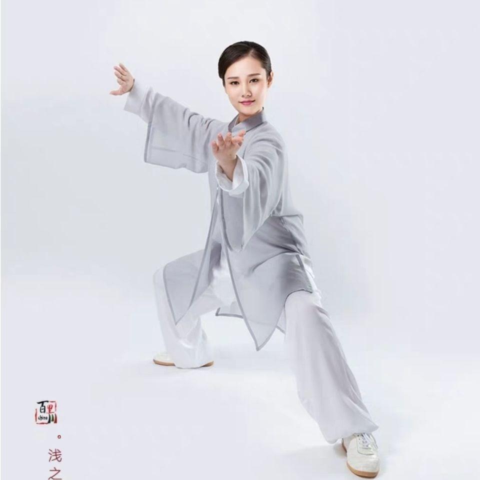 高档网红太极服女披纱中国国风太极拳比赛武术太极服