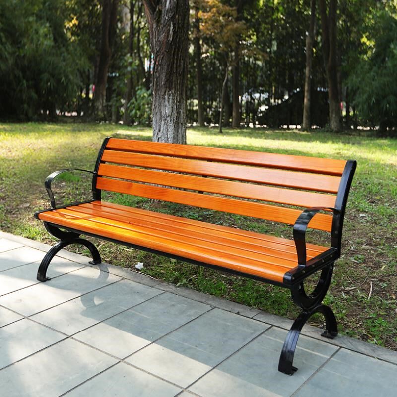 长条双人凳子靠背露天更衣室铁艺条凳庭院园林公共椅