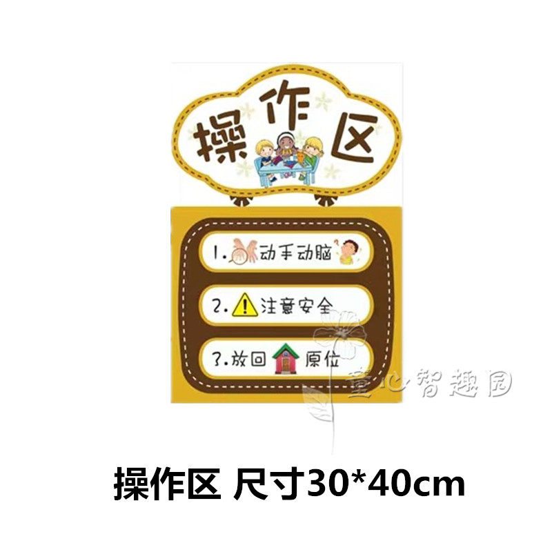 区域幼儿园规则进区标志活动活动区约定标语区布置墙贴