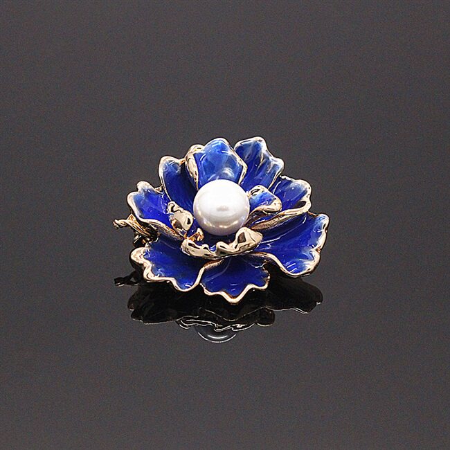 国风旗袍古风小号立体牡丹花胸针配饰手工彩绘胸针