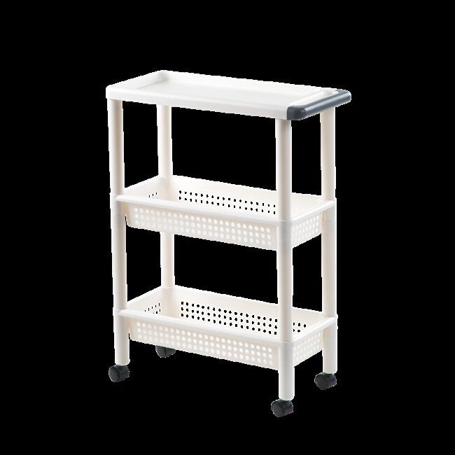 茶花多纳厨房置物架落地家用婴儿可移动小手推车带轮书架收纳架子