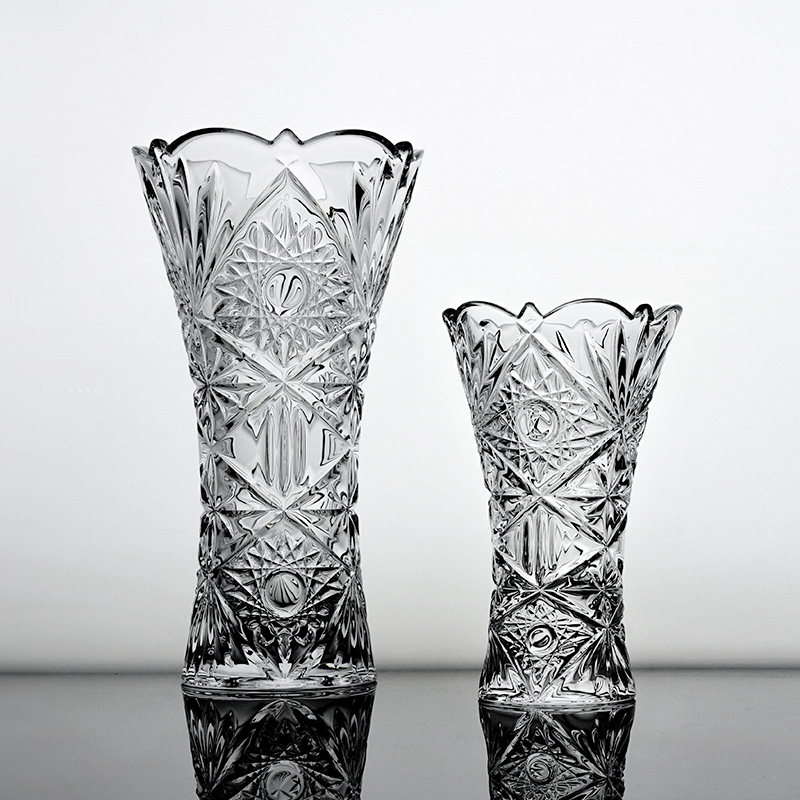 花瓶捷克bomia波西米亚手工工车水晶玻璃摆件透明花瓶