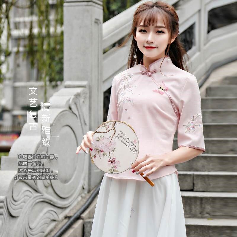 民国中国旗袍演出五四仙女套装表演学生校服旗袍