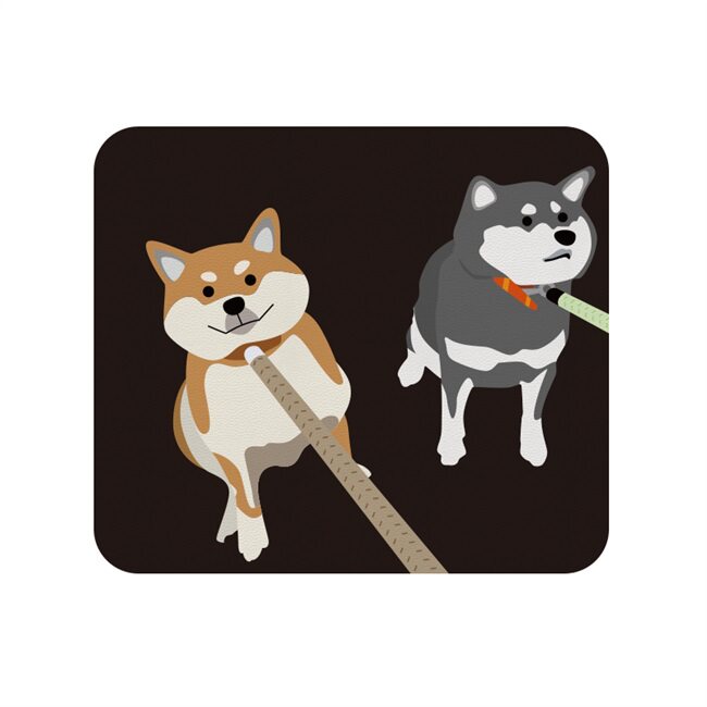 ins女生可爱哈士奇柴犬卡通笔记本桌面桌垫皮质鼠标垫