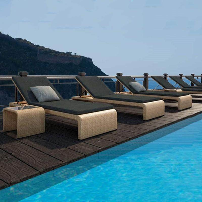 藤床折叠沙滩床藤编躺露台室外休闲躺床沙发躺床