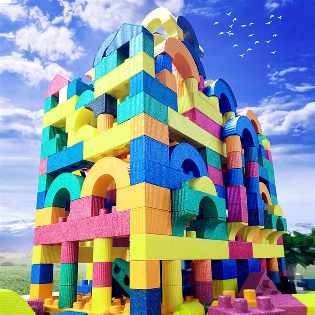 淘气城堡幼儿园拼搭epp积木房子乐园建构