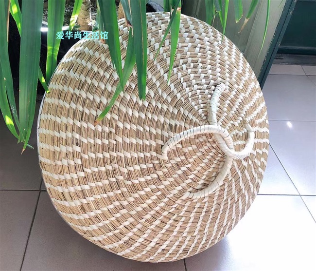 家用高拱手工芦苇草编六七八印铁锅柴锅蒸锅锅盖