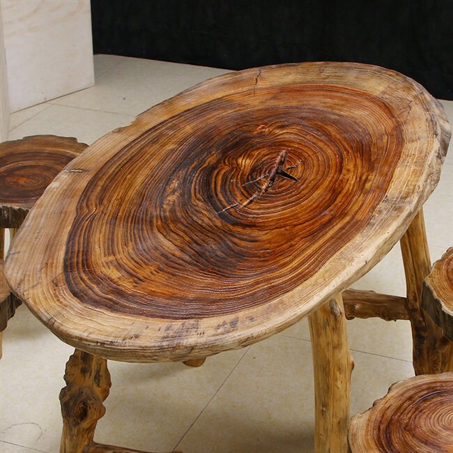 家用整体茶几茶艺树桩树头树根餐桌风化茶桌根雕茶桌