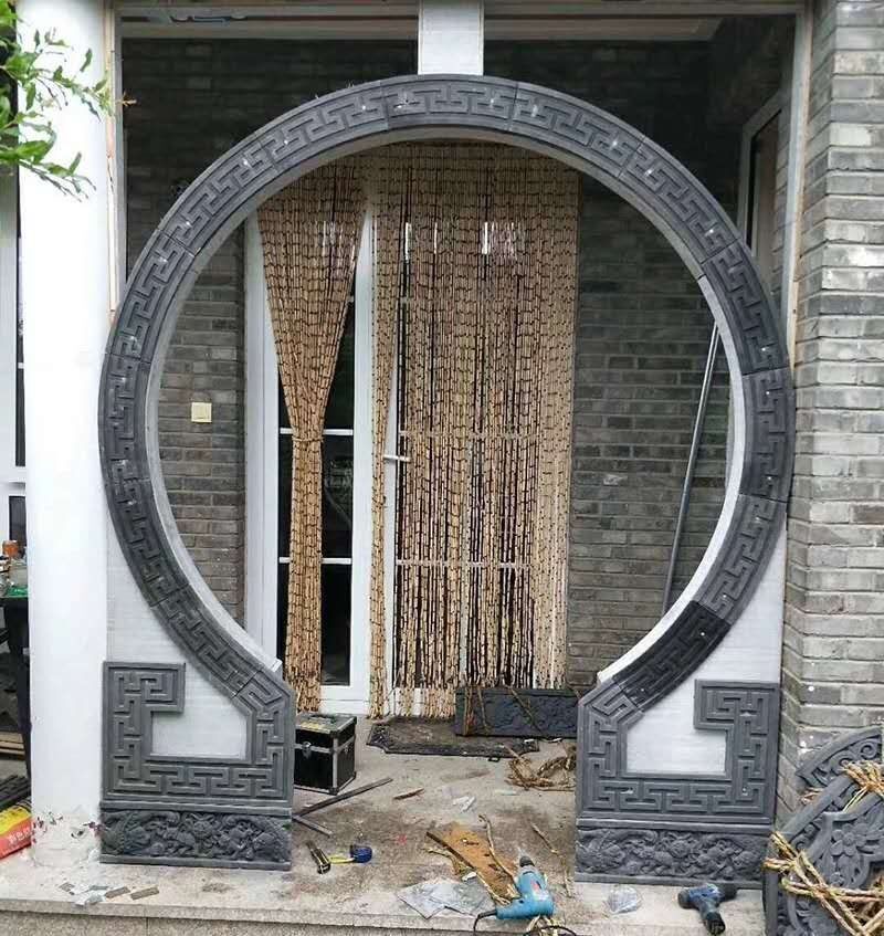 古建月亮门套200cm中式玄关隔断仿古拱形弧形砖雕