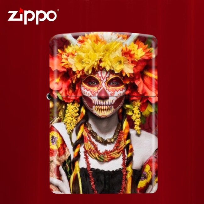 zippo打火机墨西哥女郎彩印防风煤油男士礼物创意zippo