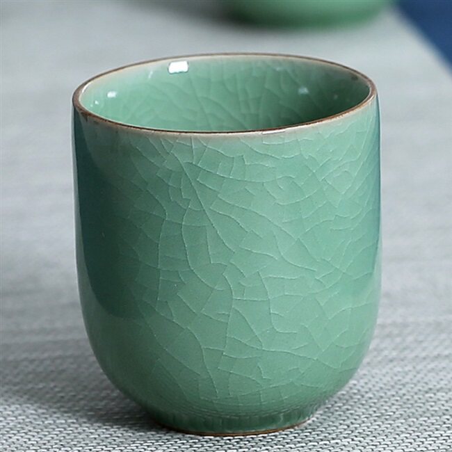 茶杯套装龙泉青瓷冰裂纹茶杯单个紫砂陶瓷茶具创意茶杯泡茶杯情侣