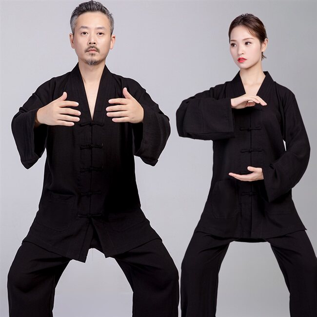 道士领男太极武术夏季练功道服道衣三宝服装太极服