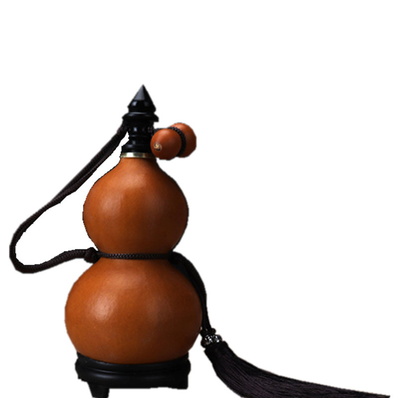 葫芦摆件户外酒葫芦防渗漏酒装酒天然水壶仿古装水蜂蜡济公款酒壶