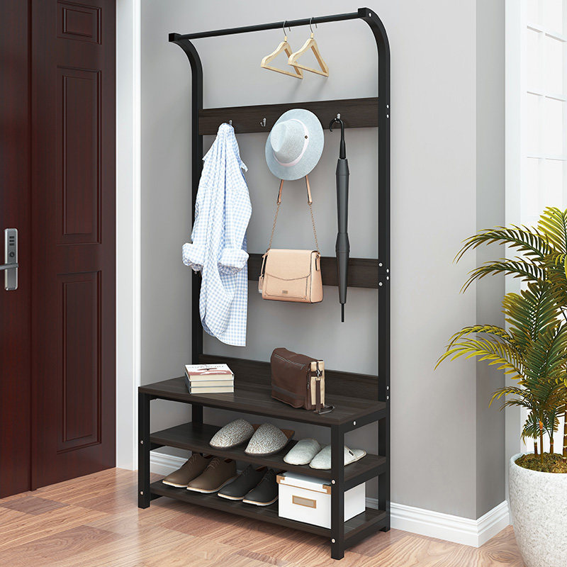 换鞋凳挂衣架一体家用进门门口衣帽衣帽架架子衣帽架