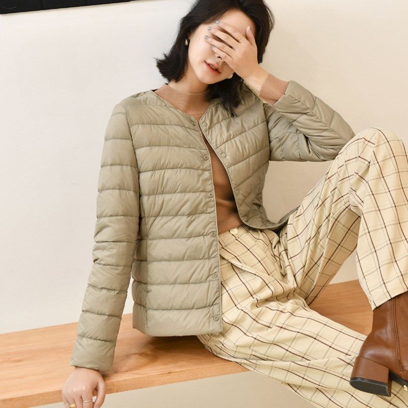 时尚外套超薄轻薄羽绒服女2020年新款冬季短款圆领内胆修身保暖