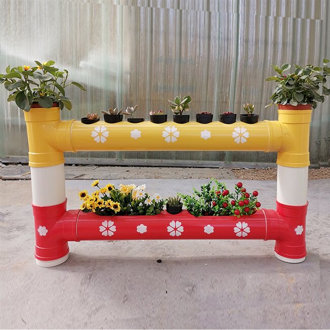 立体装饰花盆幼儿园花架土培种菜架管管道花架子花架