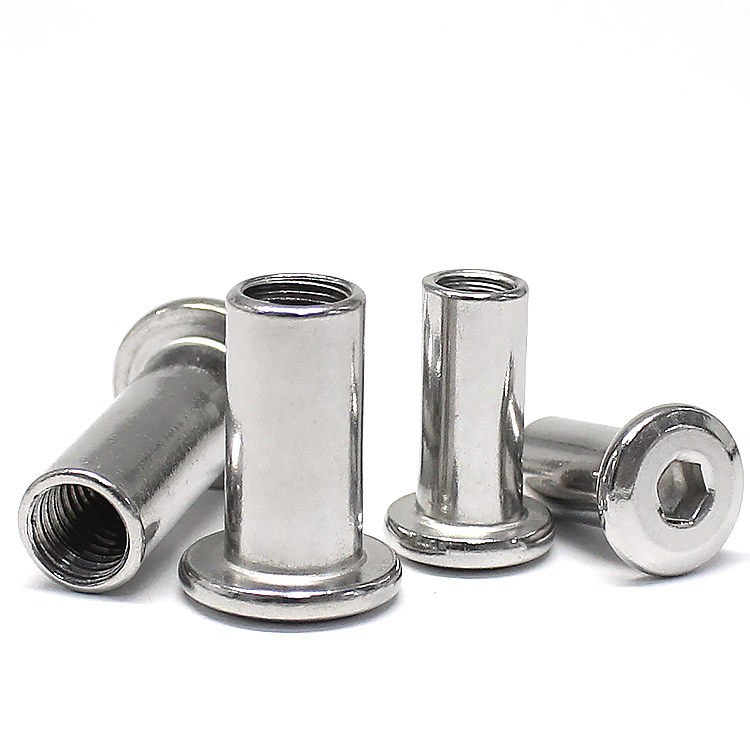 螺母螺丝对接不锈钢平头六角组合套筒夹板m6m8m10螺母