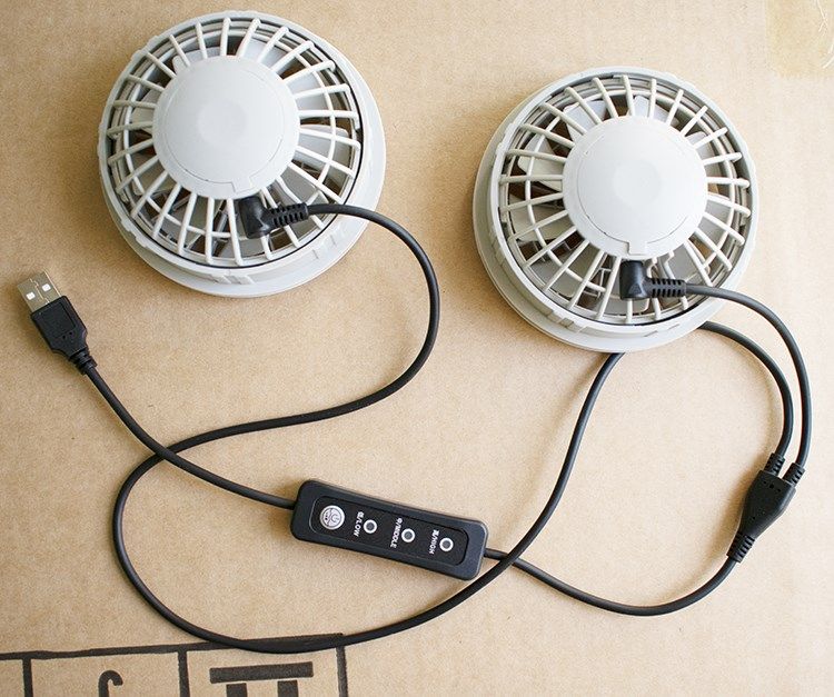 衣服锂电池降温服空调充电风扇配件充电器风扇连接线迷你风扇